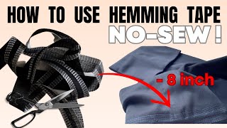 NOSEW Hemming Tape  How to use it to hem pants Easy sewing trick to use hemming tape on trousers [upl. by Cristiona556]