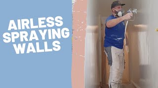 Using a Graco 390 Airless Paint Sprayer  Spraying Walls shorts [upl. by Rednael]