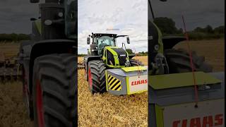 CLAAS Axion 960 TT Tractor Cultivating [upl. by Eybbob]