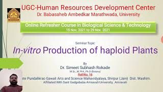 Haploid Plant Production [upl. by Alleuqram]