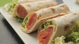 Rollitos de salmón ahumado estilo IKEA  Smoked salmon wraps [upl. by Einahpit267]