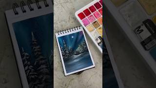 Easy Gouache Painting for Beginners artgouache aurorashorts youtubeshorts viralsubscribeeasy [upl. by Nnylyaj]