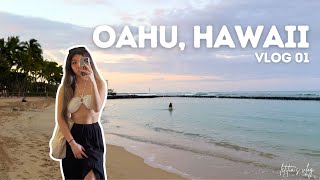 oahu hawaii vlog 1🌺 travel day waikiki beach exploring oahu  letitias 2024 [upl. by Acilef640]