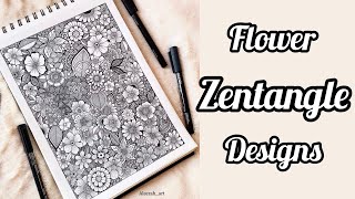 Flower Zentagle  Zentangle Designs [upl. by Prebo]