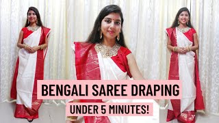 How To Wear a Wedding Saree In Bengali Style Step By Step  Bengali Bridal Saree Draping [upl. by Leopold]