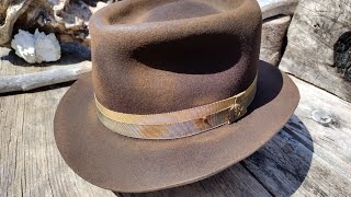 Distressing a handmade felt fedora hat [upl. by Denzil]