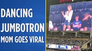 Dancing Mom on Jumbotron At Padres Game Goes Viral [upl. by Eehc514]