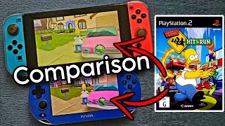 Ps Vita Vs Switch Simpsons HitampRun Native Port Comparison [upl. by Nagear42]