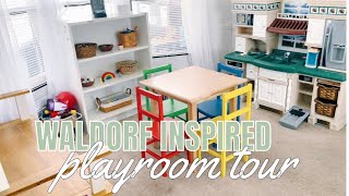 WALDORF INSPIRED Play Room Makeover amp Tour  2022 Playroom Tour  Small Playroom [upl. by Ruskin143]