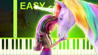 UNICORN ACADEMY THEME  EASY Piano Tutorial [upl. by Etoile]