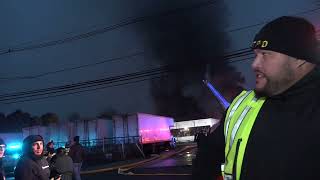 Firefighters Battle Warehouse Blaze in North Brunswick  1242024 [upl. by Zaraf]