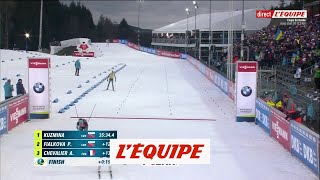 Biathlon  CM F  Larrivée de la mass start en vidéo [upl. by Torrie860]