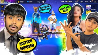 Aditech Exposed 😱 HuzaiAsin Vs Aditech Global Top 1 Collection 😱 😡  Garena Free Fire [upl. by Elockcin]