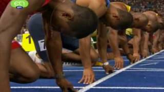 Usain Bolt 100m Final WORLD RECORD 958 Berlin 2009  Greek Audio [upl. by Violeta238]