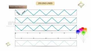 Educational animated videos  PrePrimary lessons  How to draw Zig Zag Lines  Learn The Alphabet [upl. by Adrea229]