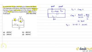 A combination of capacitors is set up as shown in the figure The magnitude of the [upl. by Aloiv]