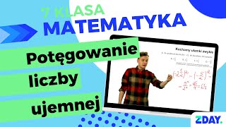 Potęgowanie liczby ujemnej  Matematyka 7 klasa [upl. by Christel]