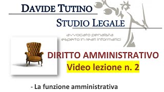 Diritto Amministrativo Video lezione n2  La funzione amministrativa [upl. by Odlaner]