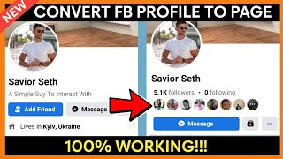 NEW How to Convert a Facebook Profile to Page 2024  Facebook Account to Page 2024 [upl. by Raimes260]