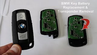 BMW Key Battery Replacement amp Transponder Removal [upl. by Ardnasirhc]