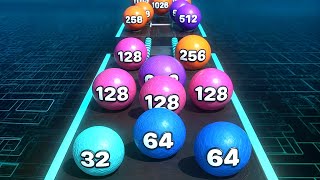 Crazy Ball Run 2048  Night Mode Ball Merge  All Levels Gameplay 468475 android ios [upl. by Enomys]