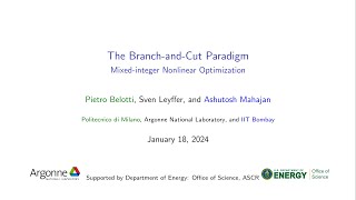 Lecture 21 The BranchandCut Paradigm by Sven Leyffer [upl. by Neerroc14]