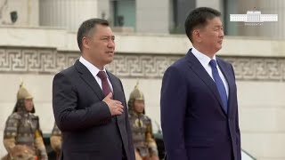 Kyrgyzstan and Mongolia National Anthem  Japarov State Welcoming Ceremony [upl. by Colligan]