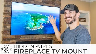 How to Mount a TV Above a Fireplace and Hide Wires [upl. by Luella]