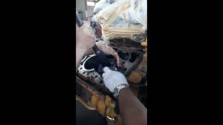 INSTALLING PISTON IN CYLINDER BLOCK CATERPILLAR 3412 [upl. by Clawson]