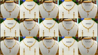 Light Weight Gold Necklace Designs With WEIGHT  New Gold NECKLACE  light necklace Designs [upl. by Strepphon]