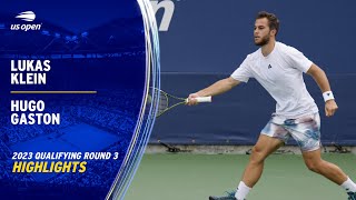 Hugo Gaston vs Lukas Klein Highlights  2023 US Open Qualifying Round 3 [upl. by Sylvester]