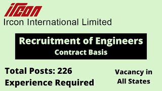 IRCON International Limited Recruitment 2022  All States  Contract Basis  Latest Jobs [upl. by Ela148]