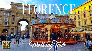 Florence Italy  4K Ultra HD Walking Tour [upl. by Hubsher]