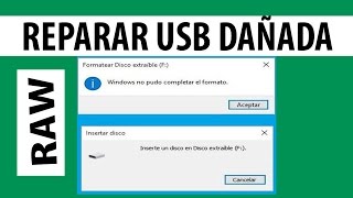 Como reparar usb dañada Sistema de archivos RAW [upl. by Ruella]