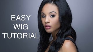 Easy Wig Tutorial Aliexpress quotCYNOSURE Hairquot [upl. by Norb]