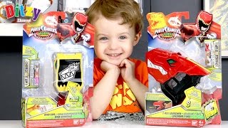 Power Rangers Dino Charge  Trex Launcher amp Dino Com Close Up  How to work them Ditzy Channel [upl. by Goldsworthy]