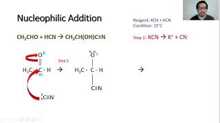 Nucleophilic Addition mechanism of aldehyde with HCN and KCN [upl. by Eojyllib140]