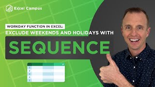 Workday Function in Excel Exclude Weekends and Holidays with SEQUENCE [upl. by Gans]