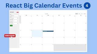 React Big Calendar Crud App  Add Update Delete Event Part 4 [upl. by Burrill]