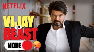 The Most BADASS Fight Scenes ft Thalapathy Vijay  Beast  Netflix India [upl. by Atilef618]