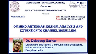 Webinar 50 by Dr Debdeep Sarkar organized by IEEE MTT S SBC IIT BHU [upl. by Enaj]