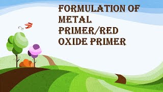 FORMULATION OF RED OXIDE PRIMERMETAL PRIMER ANTIRUST PRIMER [upl. by Raskin]