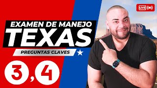 EXAMEN TEORICO DE MANEJO TEXAS EN VIVO I Aprobarás con estas preguntas 3 y 4 [upl. by Magdaia]