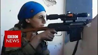 Female Kurdish sniper cheats death at hands of IS BBC News [upl. by Procora]