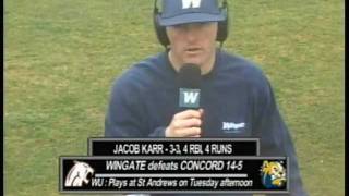 Wingate Baseball vs Concord  Postgame interviews with Coach Gregory amp Jacob Karr [upl. by Boyce]