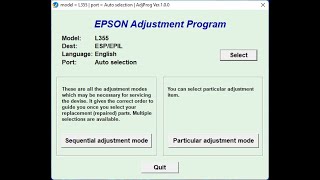 How to Reset Epson L355 with Resetter Adjustment Program [upl. by Iphagenia]