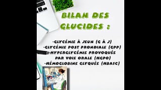 Bilan des Glucides glycémie à jeunGPPHGPOHBA1C [upl. by Smada]