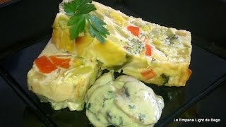 PASTEL DE VERDURAS CON SALSA DE CHAMPIÑONES Y ALBAHACA [upl. by Esorbma200]