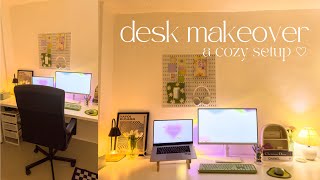 desk makeover 🌱 cozy aesthetic amp minimalist setup 🌷 organization ft IKEA amp shopee finds ☁️ [upl. by Lillith]