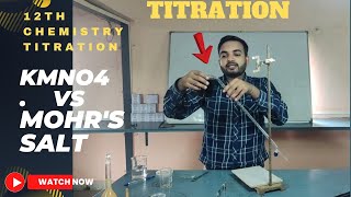 TitrationTo determine molarity of kmno4 titrating it against ferrous ammonium sulphate mohr salt [upl. by Alikat839]